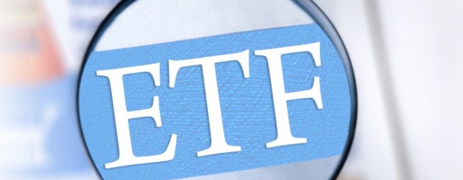 magnifying glass over the letters "ETF"